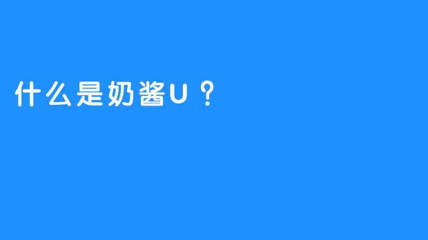 什么是奶酱U？
