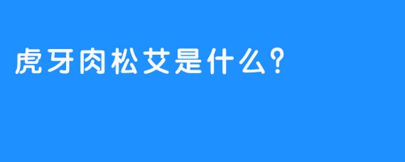 虎牙肉松艾是什么？