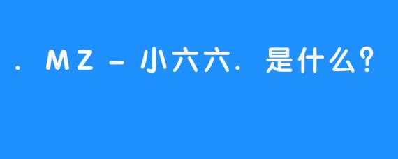 .MZ-小六六.是什么？