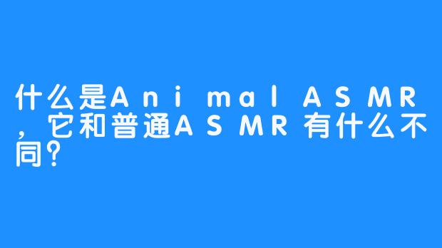 什么是AnimalASMR，它和普通ASMR有什么不同？